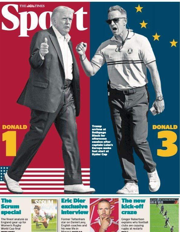 Times sport section front page