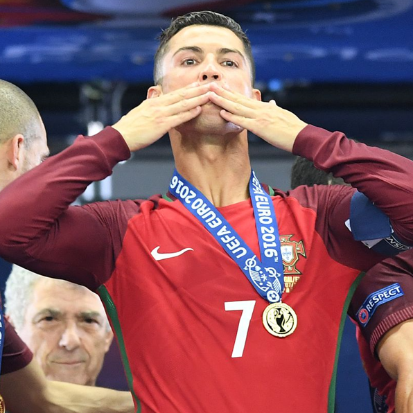 Cristiano Ronaldo celebrates helping Portugal win Euro 2016