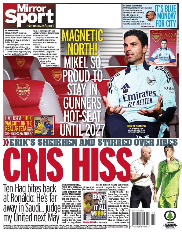 Daily Mirror back page