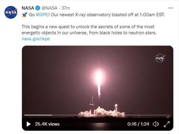 Nasa social media post