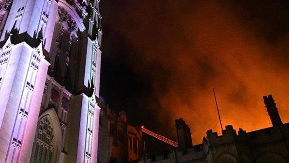 Fire at Bristol University building