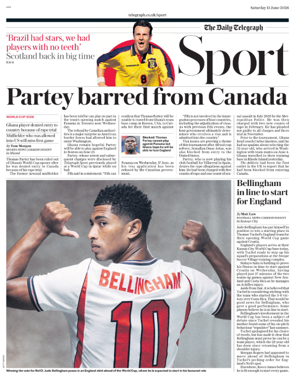 The sport section of the Daily Telegraph
