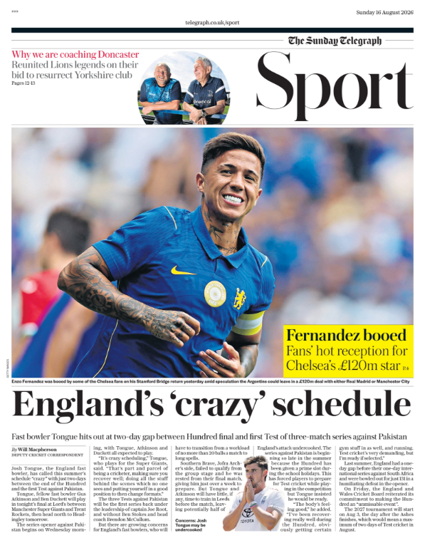 The sport section of the Telegraph