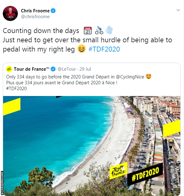 Chris Froome tweeted: