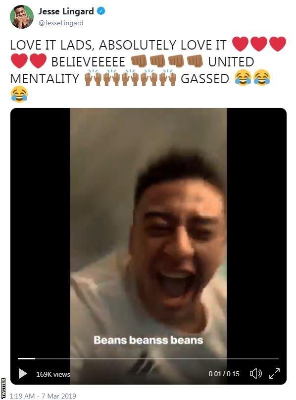 Jesse Lingard tweet: "LOVE IT LADS, ABSOLUTELY LOVE IT. BELIEVEEEEE. UNITED MENTALITY. GASSED."