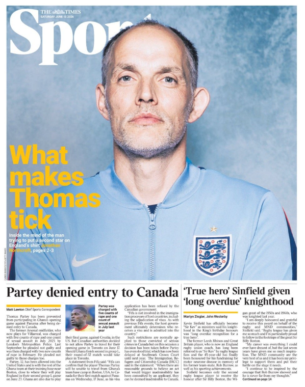 The sport section of the Times