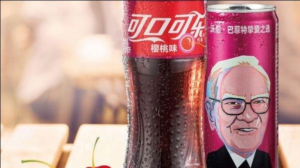 Warren Buffett's face on Cherry Coke can