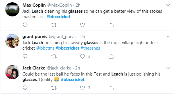 Tweets about Jack Leach's glasses