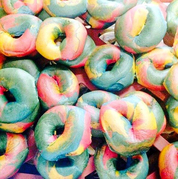 Rainbow bagel