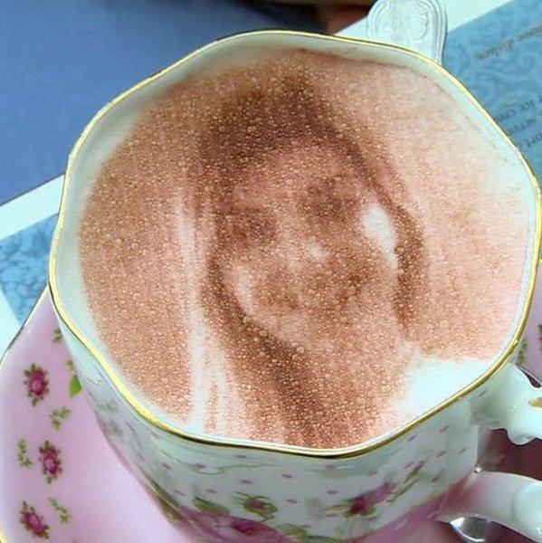 Face in coffee