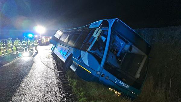 Bus in a ditch