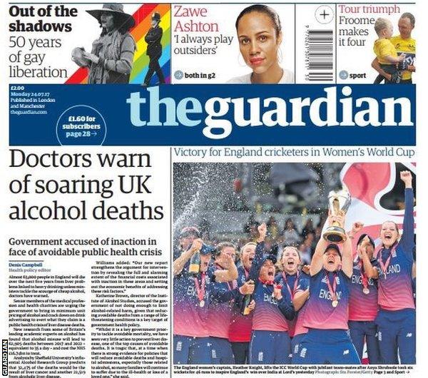 Guardian front page