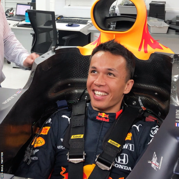 Alex Albon gets his sit fitted for new team Red Bull