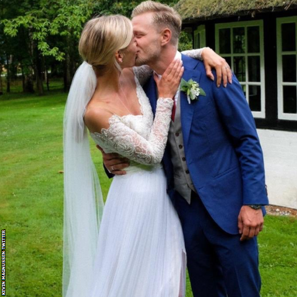 Kevin Magnussen married his fiancee Louise Gjorup