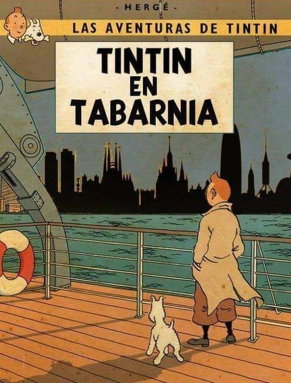 Tintin in Tabarnia spoof book cover meme