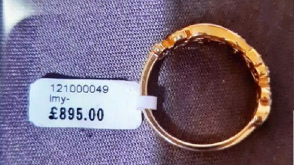 Picture of stolen ring from suspect's phone