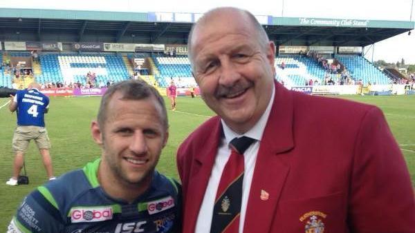 Rob Burrow with former coach Bob Woodhead 