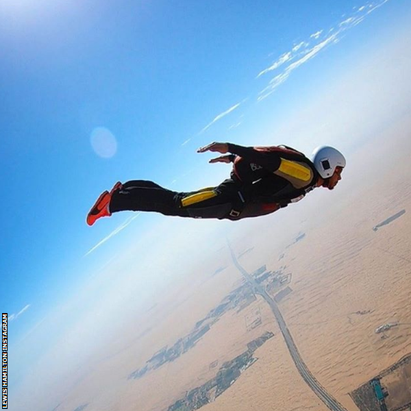 Lewis Hamilton skydiving