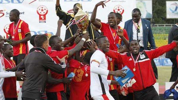 Uganda celebrate winning the 2015 Cecafa Senior Challenge Cup