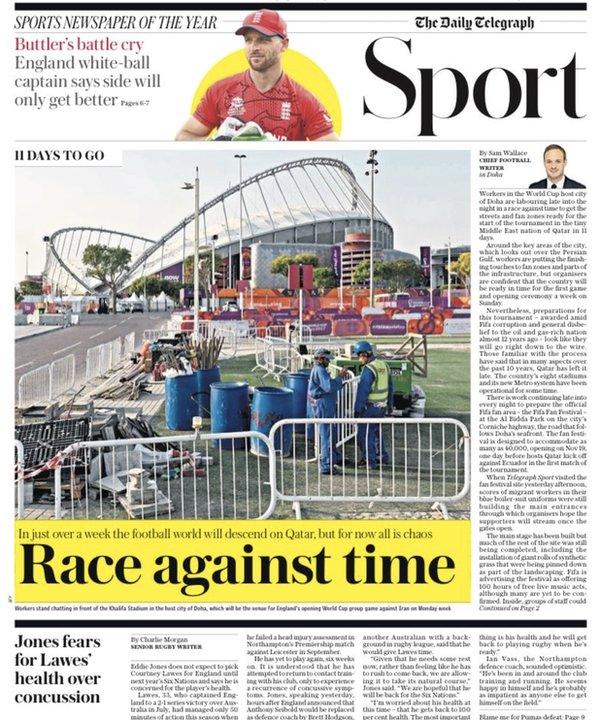 Telegraph back page
