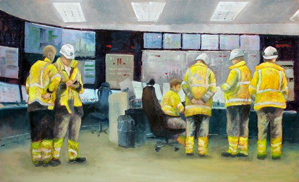 Roy Young's painting of the control room at Ratcliffe-on-Soar