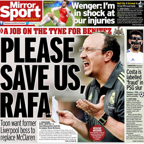 Daily Mirror back page