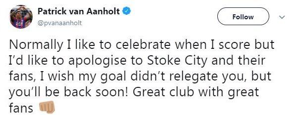 Patrick van Aanholt tweet