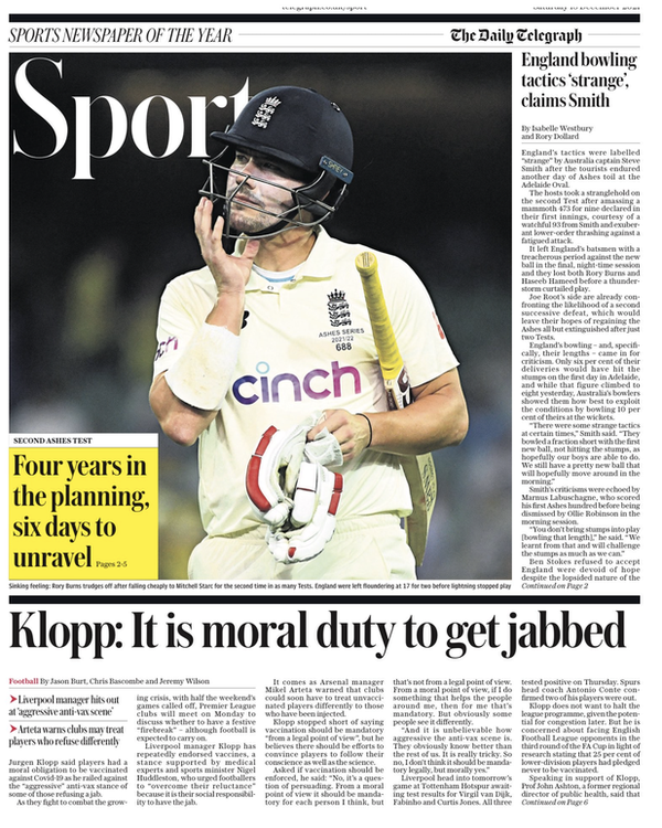 Daily Telegraph back page
