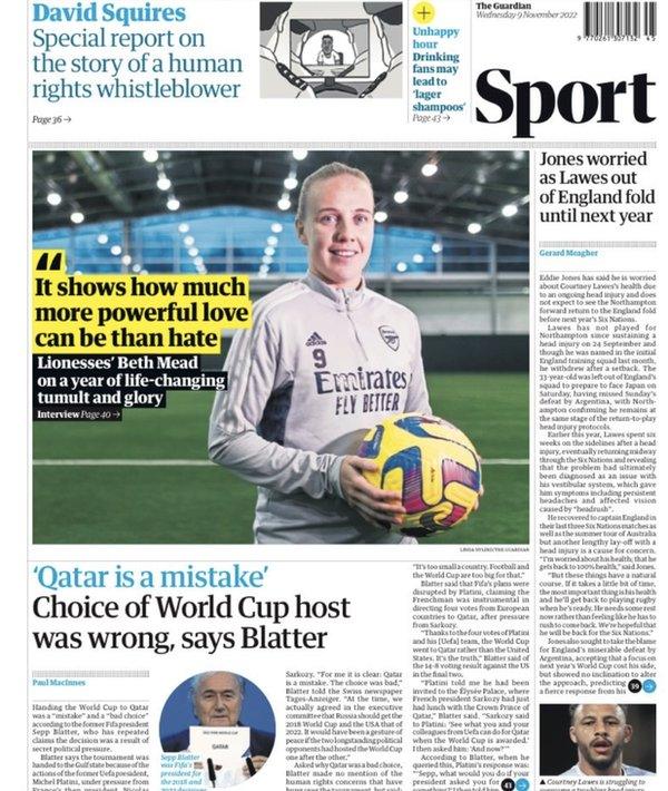 Guardian back page