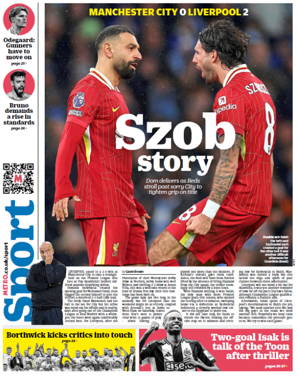 Metro back page