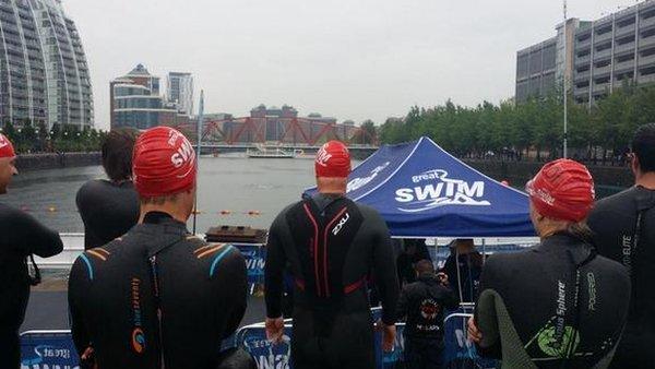 Open water swim in Salford