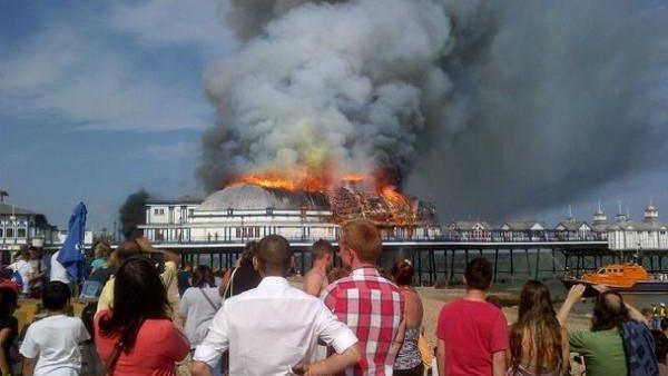 Eastbourne Pier on fire