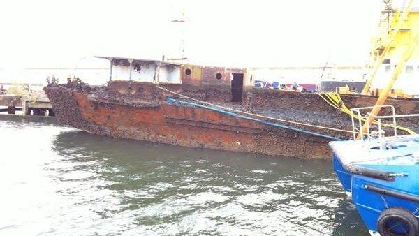 WW2 landing craft raised in Birkenhead