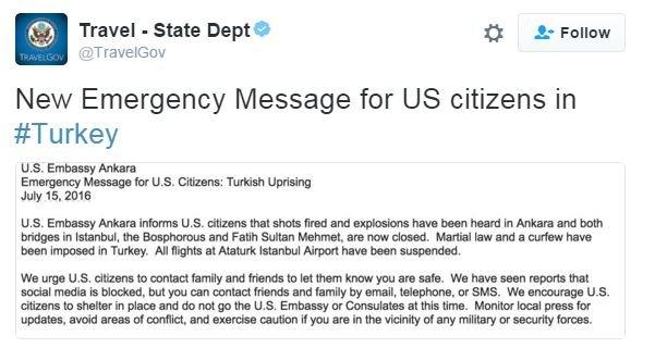 US State Department tweet