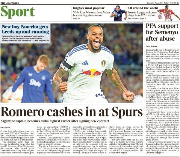 Times back page