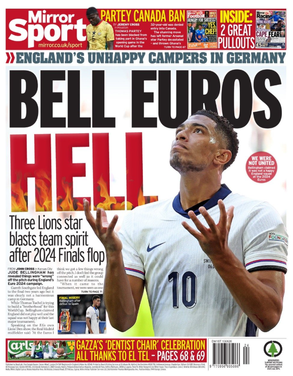 The back page of the Mirror