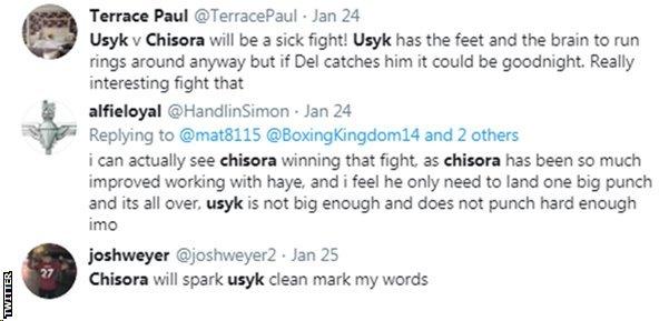 Dereck Chisora v Oleksandr Usyk - Twitter reaction