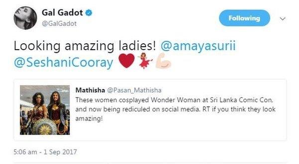 Screenshot of Gal Gadot tweet