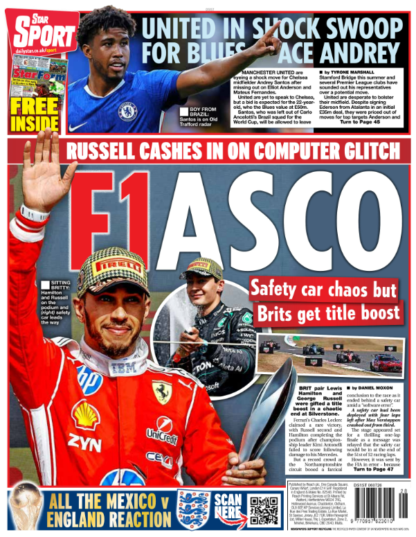 The back page of the Star