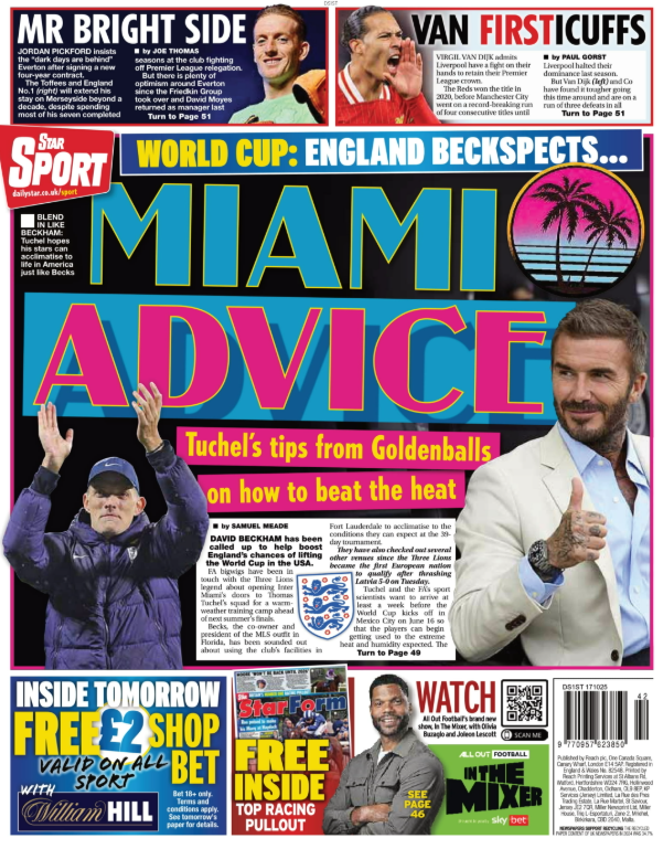 The back page of the Star