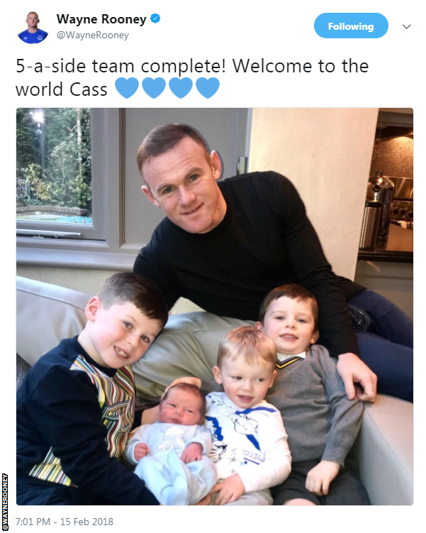 Wayne Rooney with his four sons