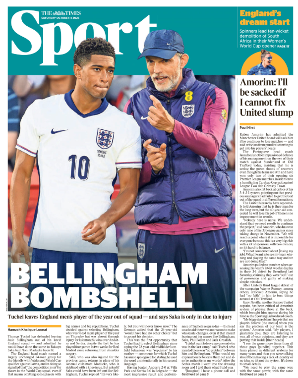 The sport section of the Times