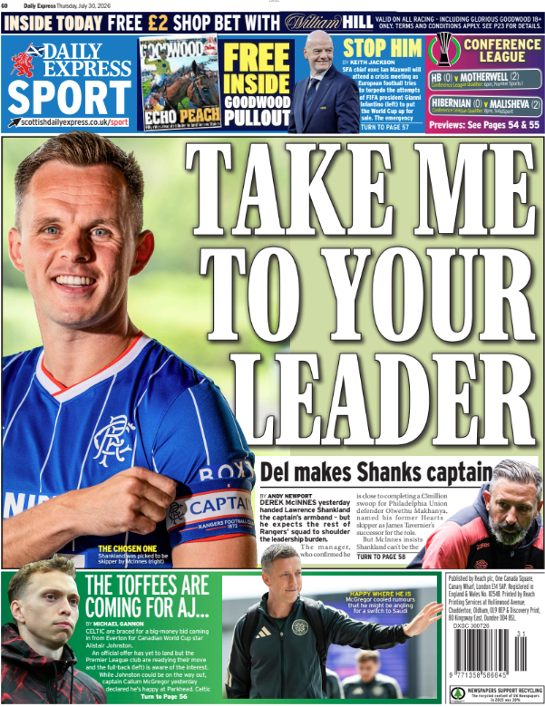 Daily Express back page