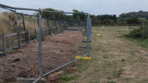 A cordon around the former BMX track behind Huncote Leisure Centre
