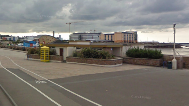 A google street view image of the public toilets on St Helier Esplanade. 