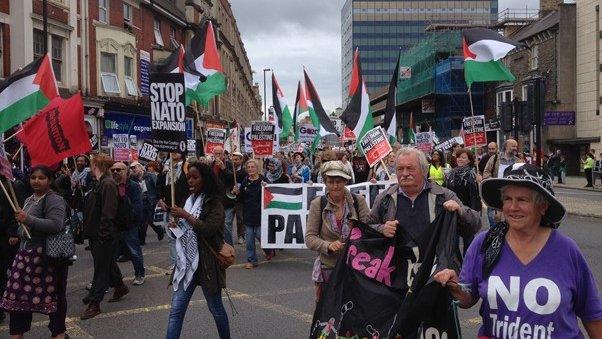 anti-Nato protestors in Newport