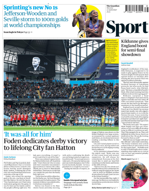 Guardian back page