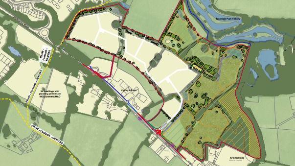 A planning map outlining a plot of land north of Eastbourne Road