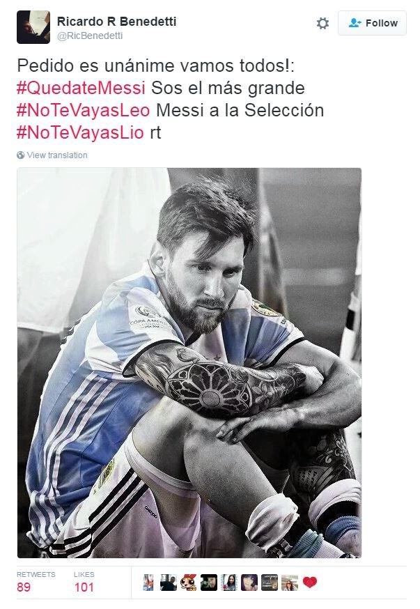 "Unanimous petition #StayMessi you are the greatest #DontGoLeo."