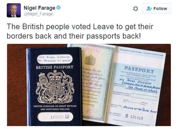 Nigel Farage tweet